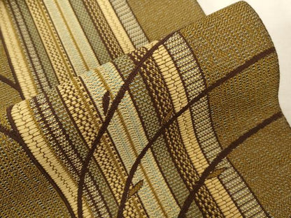 平和屋着物●本場筑前博多織 八寸名古屋帯 草木文 名古屋仕立て 正絹 逸品 CABD4046dy