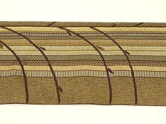 平和屋着物●本場筑前博多織 八寸名古屋帯 草木文 名古屋仕立て 正絹 逸品 CABD4046dy