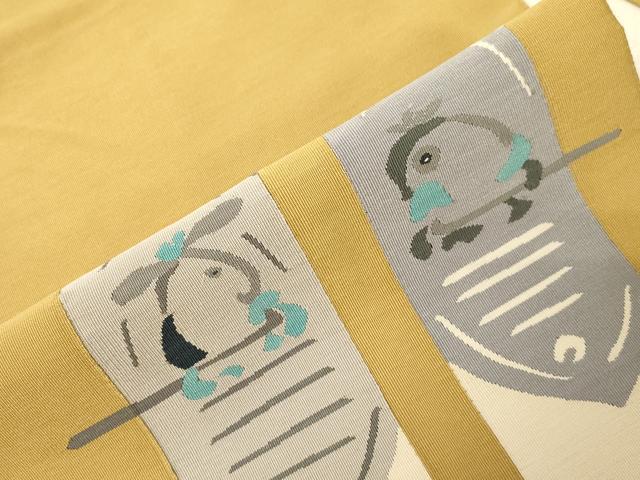 平和屋着物●爪掻き本綴れ　八寸名古屋帯　休み鳥　名古屋仕立て　正絹　逸品　CABD4047dy