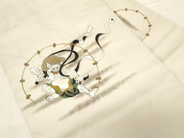 平和屋着物●九寸名古屋帯　作家物　雷神　金彩　正絹　逸品　CABD4050dy