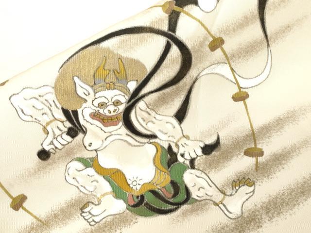 平和屋着物●九寸名古屋帯　作家物　雷神　金彩　正絹　逸品　CABD4050dy