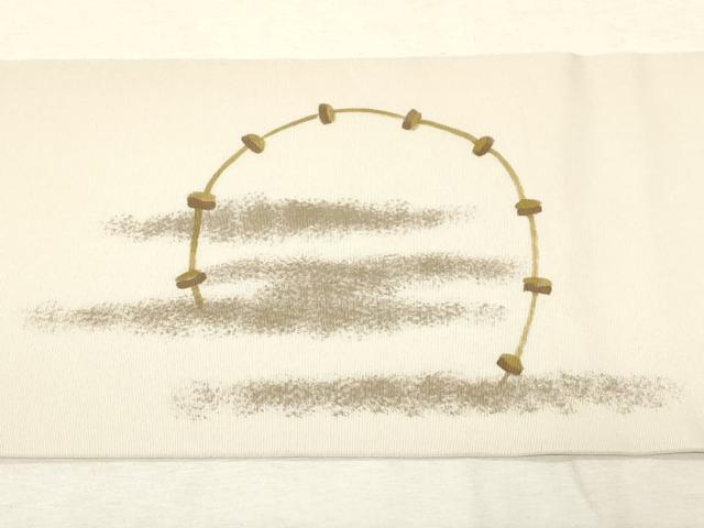 平和屋着物●九寸名古屋帯　作家物　雷神　金彩　正絹　逸品　CABD4050dy