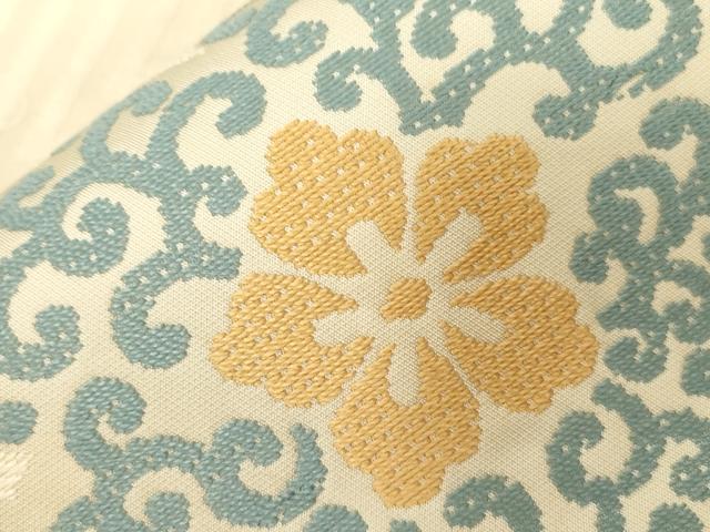 平和屋着物●西陣　川島織物　九寸開き名古屋帯　唐織　草花丸文　正絹　逸品　CABD4054dy