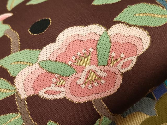 平和屋着物●ファッションデザイナー　HIROKO KOSHINO　コシノヒロコ 　六通柄袋帯　唐織　立波更紗文　金糸　正絹　逸品　CABD4055dy