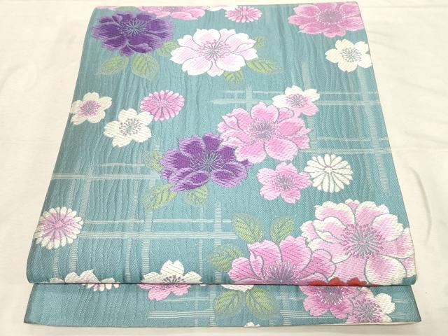 平和屋着物●両面　六通柄袋帯　唐織　舞花文　正絹　逸品　CABD4058dy