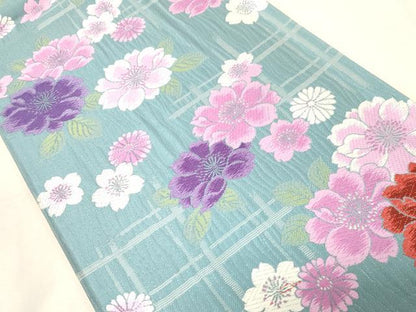 平和屋着物●両面　六通柄袋帯　唐織　舞花文　正絹　逸品　CABD4058dy