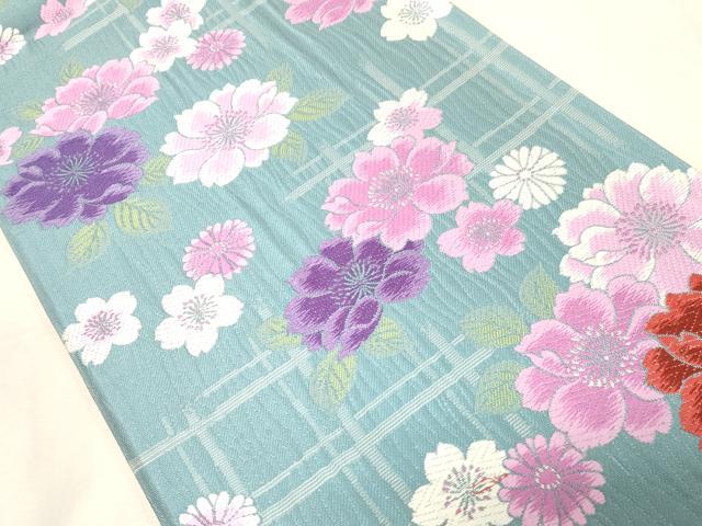平和屋着物●両面　六通柄袋帯　唐織　舞花文　正絹　逸品　CABD4058dy