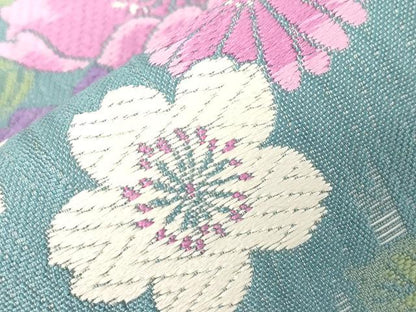 平和屋着物●両面　六通柄袋帯　唐織　舞花文　正絹　逸品　CABD4058dy