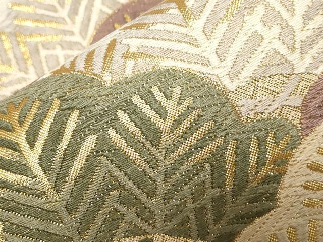 平和屋着物●佐賀錦　六通柄袋帯　唐織　能衣若松重ね文　金糸　正絹　逸品　未使用　CABD4061dy