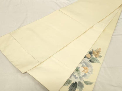 平和屋着物●太鼓柄袋帯　すくい織　草花文　正絹　逸品　未使用　CABD4068dy