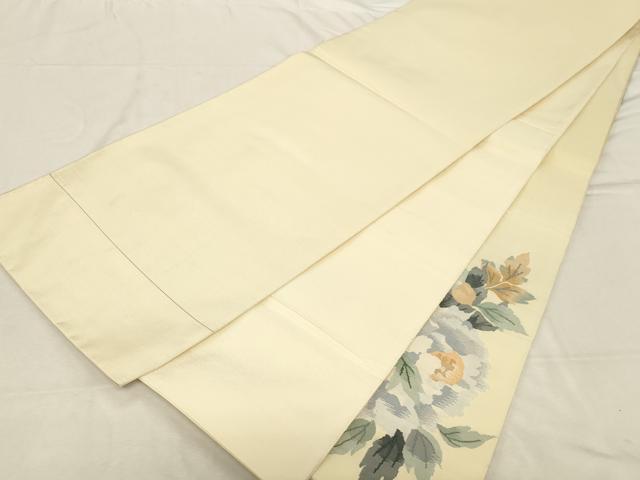 平和屋着物●太鼓柄袋帯　すくい織　草花文　正絹　逸品　未使用　CABD4068dy