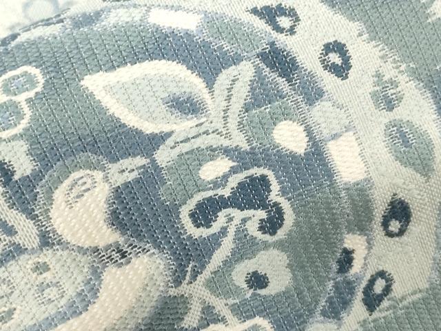 平和屋着物●六通柄袋帯　本藍染織　藍染苑　狩猟花鳥丸文　正絹　逸品　CABD4070dy