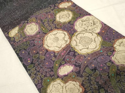 平和屋着物●六通柄袋帯　紬地　絞り　辻が花　正絹　逸品　CABD4072dy