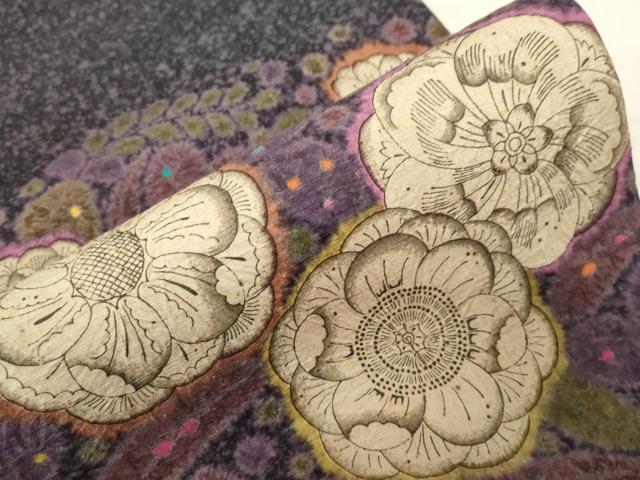 平和屋着物●六通柄袋帯　紬地　絞り　辻が花　正絹　逸品　CABD4072dy