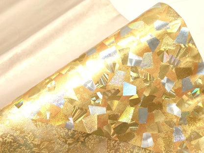 平和屋着物●金彩友禅作家 金彩の魔術師 堀省平 金煌織 太鼓柄袋帯 堀省平オートクチュール作品省平美術 色紙重ね文 未使用 CABD4074dy