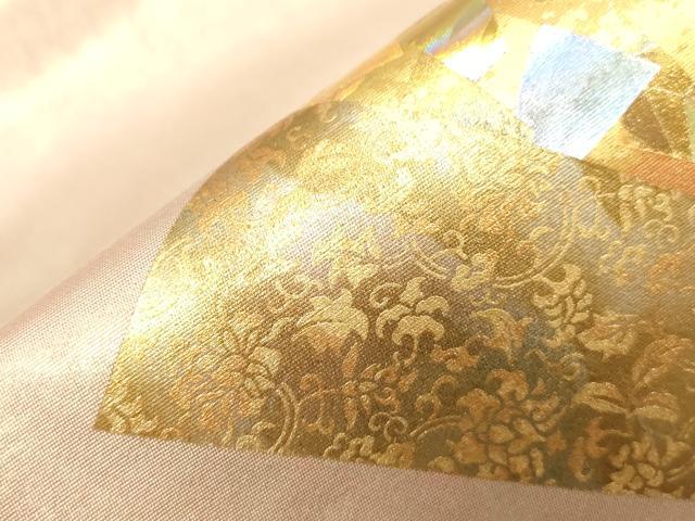 平和屋着物●金彩友禅作家 金彩の魔術師 堀省平 金煌織 太鼓柄袋帯 堀省平オートクチュール作品省平美術 色紙重ね文 未使用 CABD4074dy