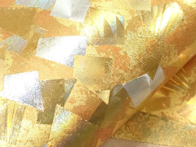 平和屋着物●金彩友禅作家 金彩の魔術師 堀省平 金煌織 太鼓柄袋帯 堀省平オートクチュール作品省平美術 色紙重ね文 未使用 CABD4074dy