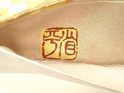平和屋着物●金彩友禅作家 金彩の魔術師 堀省平 金煌織 太鼓柄袋帯 堀省平オートクチュール作品省平美術 色紙重ね文 未使用 CABD4074dy