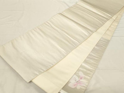 平和屋着物●太鼓柄袋帯　ラインストーン　蜻蛉　草花　引箔　正絹　逸品　CABD4078dy
