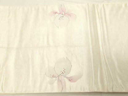平和屋着物●太鼓柄袋帯　ラインストーン　蜻蛉　草花　引箔　正絹　逸品　CABD4078dy