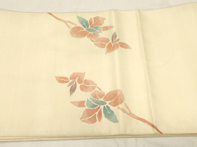 平和屋着物●太鼓柄袋帯　すくい織　花鳥文　正絹　逸品　CABD4079dy