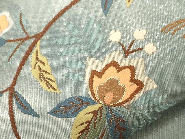 平和屋着物●太鼓柄袋帯　更紗花文　金糸　三越扱い　正絹　逸品　CABD4080dy
