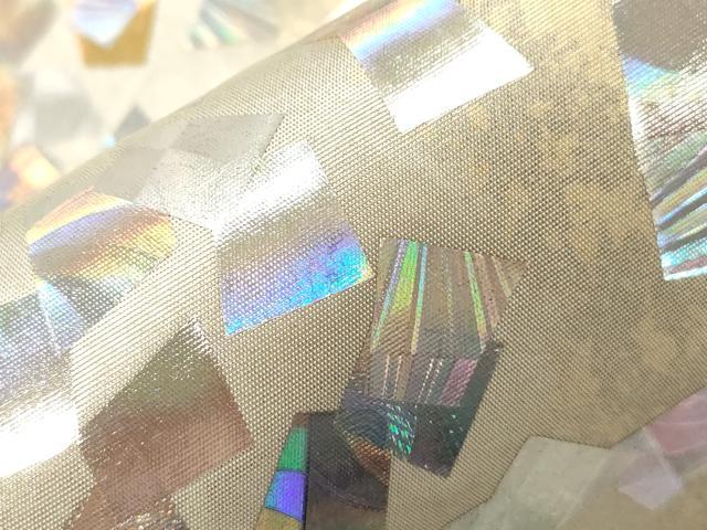 平和屋着物●金彩友禅作家　金彩の魔術師　堀省平　金煌織　六通柄袋帯　色紙重ね文　銀彩　正絹　逸品　CABD4081dy