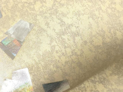 平和屋着物●金彩友禅作家　金彩の魔術師　堀省平　金煌織　六通柄袋帯　色紙重ね文　銀彩　正絹　逸品　CABD4081dy