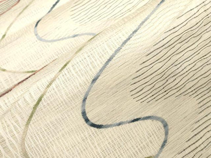 平和屋着物▽全通柄袋帯　スリーシーズン　春夏秋　櫛織　流水文　正絹　逸品　未使用　CABD4083dy