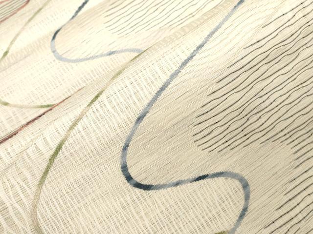 平和屋着物▽全通柄袋帯　スリーシーズン　春夏秋　櫛織　流水文　正絹　逸品　未使用　CABD4083dy