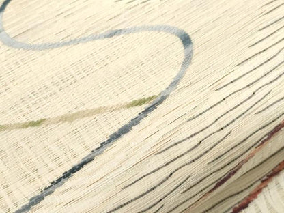 平和屋着物▽全通柄袋帯　スリーシーズン　春夏秋　櫛織　流水文　正絹　逸品　未使用　CABD4083dy