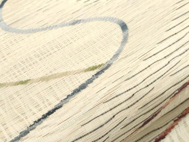 平和屋着物▽全通柄袋帯　スリーシーズン　春夏秋　櫛織　流水文　正絹　逸品　未使用　CABD4083dy