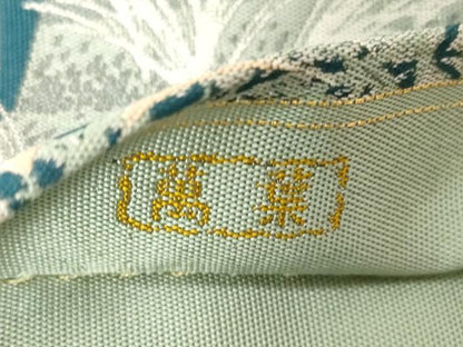 平和屋着物●山喜織物謹製　萬葉　紹巴　全通柄袋帯　風景文　正絹　逸品　CABD4084dy