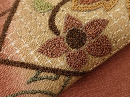 平和屋着物●中国三大刺繍　スワトウ刺繍　相良刺繍　総刺繍　つけ帯　更紗花唐草文　正絹　逸品　未使用　CABD4089dy