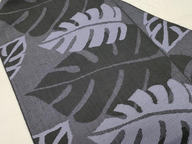 平和屋着物●八寸名古屋帯　紬地　葉尽くし文　名古屋仕立て　正絹　逸品　CABD4090dy