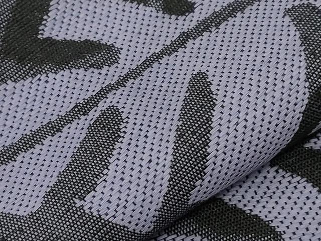 平和屋着物●八寸名古屋帯　紬地　葉尽くし文　名古屋仕立て　正絹　逸品　CABD4090dy