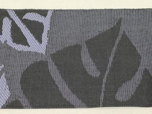 平和屋着物●八寸名古屋帯　紬地　葉尽くし文　名古屋仕立て　正絹　逸品　CABD4090dy