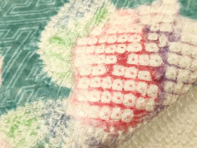 平和屋着物●名門　藤娘きぬたや・総絞り　九寸名古屋帯　絞り　草花文　正絹　逸品　CABD4095dy
