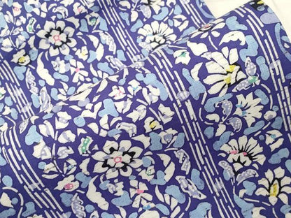 平和屋着物●九寸名古屋帯　ぜんまい紬　型染め　更紗花間道　正絹　逸品　未使用　CABD4096dy