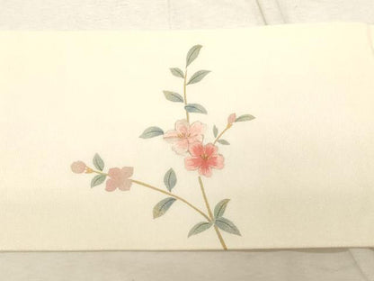 平和屋着物●九寸名古屋帯　花鳥文　金彩　正絹　逸品　CABD4101dy