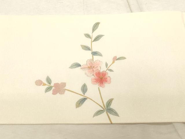 平和屋着物●九寸名古屋帯　花鳥文　金彩　正絹　逸品　CABD4101dy
