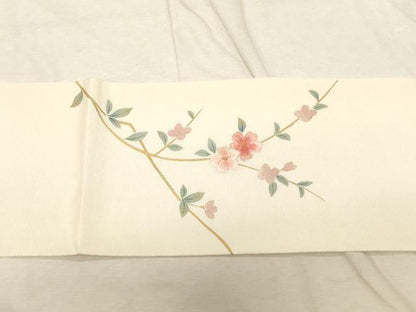 平和屋着物●九寸名古屋帯　花鳥文　金彩　正絹　逸品　CABD4101dy