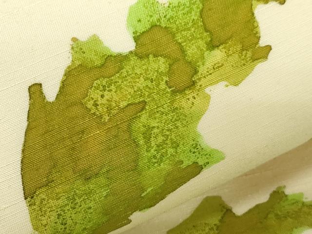 平和屋着物●染色作家　佐藤節子　九寸名古屋帯　紬地　草花文　正絹　逸品　未使用　CABD4103dy