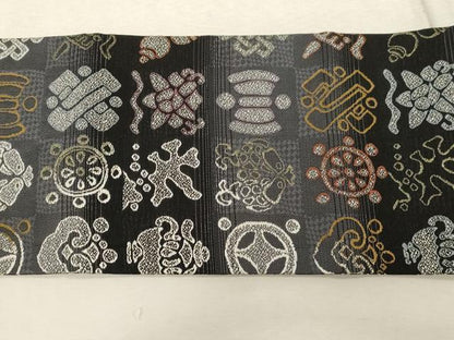 平和屋着物●九寸名古屋帯　吉祥文　金銀糸　正絹　逸品　CABD4107dy
