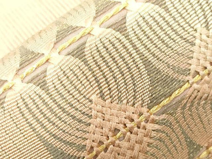 平和屋着物●ひなや工房　くむ・あむ・おる　伊豆蔵明彦　唐組　太鼓柄袋帯　横段文　金糸　正絹　逸品　未使用　CABD4112dy