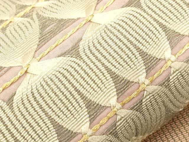 平和屋着物●ひなや工房　くむ・あむ・おる　伊豆蔵明彦　唐組　太鼓柄袋帯　横段文　金糸　正絹　逸品　未使用　CABD4112dy