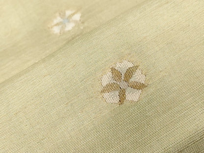 平和屋着物●太鼓柄袋帯　すくい織　草花丸文　金糸　正絹　逸品　CABD4117dy