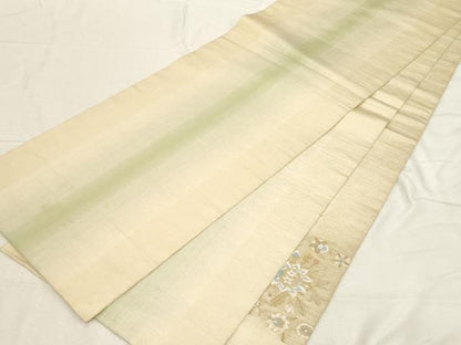 平和屋着物●太鼓柄袋帯　すくい織　草花丸文　金糸　正絹　逸品　CABD4117dy