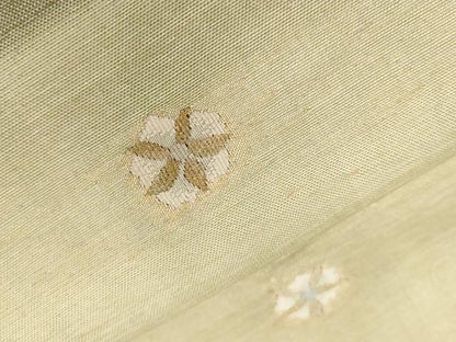 平和屋着物●太鼓柄袋帯　すくい織　草花丸文　金糸　正絹　逸品　CABD4117dy