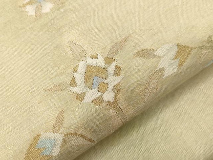 平和屋着物●太鼓柄袋帯　すくい織　草花丸文　金糸　正絹　逸品　CABD4117dy